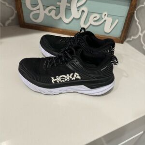 Hoka Black and White Athletic Shoes
